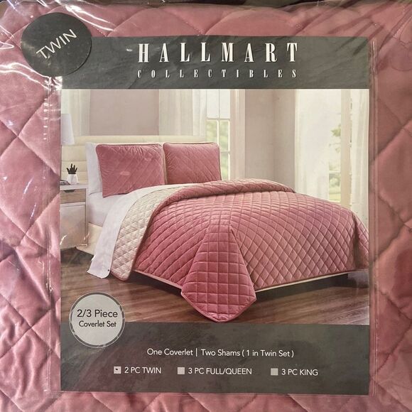 Hallmark Collectibles 2 Pc Coverlet, Blush - Picture 1 of 4